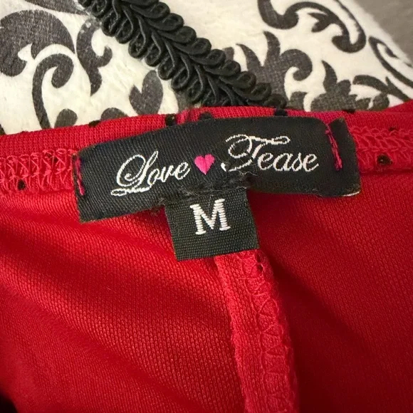 Love Tease Red Mini Dress with Polka Dots - Picture 4 of 4